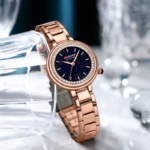 CURREN Luxury Stainless Steel Simple Ladies Watch (Rose Black)